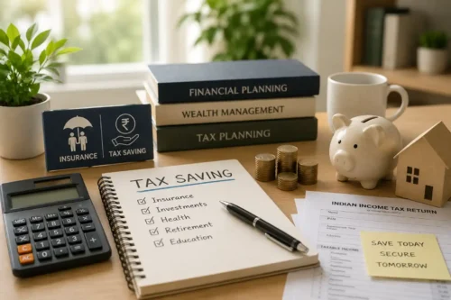 Complete insurance and tax saving guide in India FY 2025-26 with financial planning, life insurance, and tax benefits
